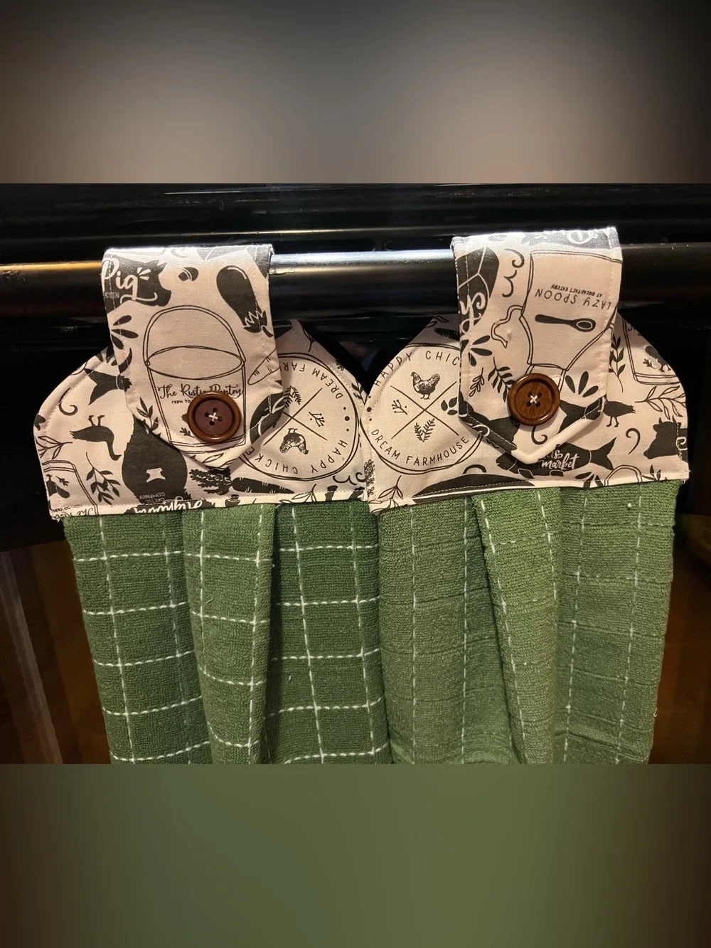 Farmhouse Green Kitchen Towel Set